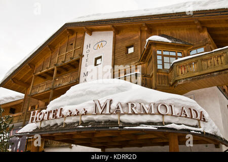 Hotel Marmolada, Corvara in Badia (Bozen, Italien) Stockfoto