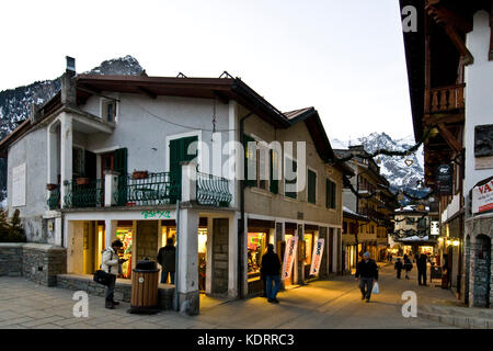 Courmayeur, Aostatal, Italien Stockfoto