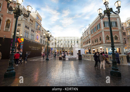 Macau, China - Feb, 17,2017: venezianische Hotel ist ein luxuriöses Hotel und Casino Resort in Macau von der amerikanischen Las Vegas Sands Company gehört. Stockfoto