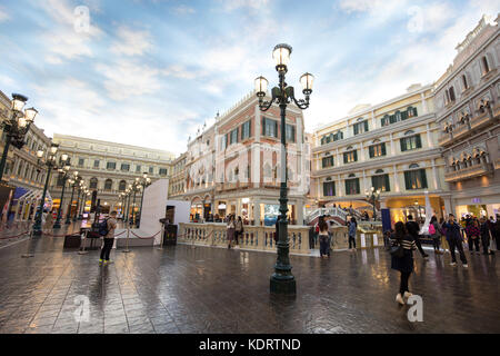 Macau, China - Feb, 17,2017: venezianische Hotel ist ein luxuriöses Hotel und Casino Resort in Macau von der amerikanischen Las Vegas Sands Company gehört. Stockfoto