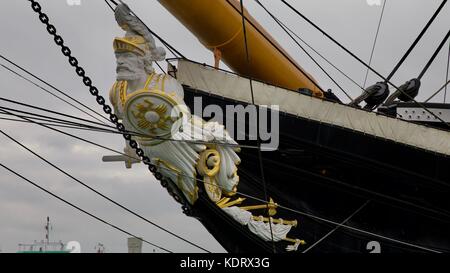 Aushängeschild der HMS Warrior 1860 Stockfoto