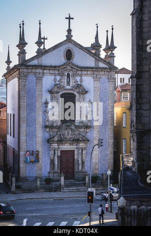 Pfarrkirche des Heiligen Nikolaus (Igreja de Sao Nicolau) 5Notizen Azulejo-Fliesen Fassade in Porto, die zweitgrößte Stadt in Portugal Stockfoto