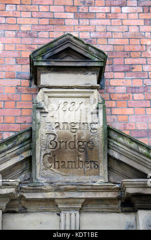 Hängebrücke Kammern in Manchester Stockfoto