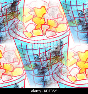 Fototapete Hintergrund nahtlose Popcorn Muster Hintergrund Textur Stockfoto