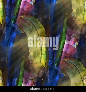Kunst Licht Blau, Grün, Lila Hintergrund Textur aquarell Naht Stockfoto