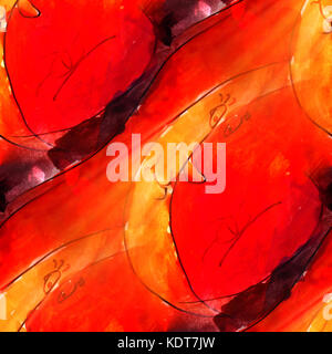 Kunst Monat, Mond, Cartoon hellen Hintergrund Textur aquarell Meer Stockfoto