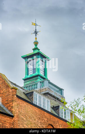 Aussichtsturm auf dem Dach am Christ College, Cambridge, England. Stockfoto