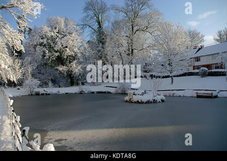 Holden Teich, southborough im Schnee Stockfoto