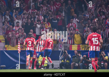 Die Fußballmach feiert in Madrid, spanien, im wanda metropolitano Stadion zwischen Atletico de Madrid gegen F.C. Barcelona mit dem Finale 1-1 Stockfoto