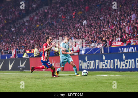 Die Fußballmach feiert in Madrid, spanien, im wanda metropolitano Stadion zwischen Atletico de Madrid gegen F.C. Barcelona mit dem Finale 1-1 Stockfoto