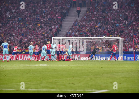 Die Fußballmach feiert in Madrid, spanien, im wanda metropolitano Stadion zwischen Atletico de Madrid gegen F.C. Barcelona mit dem Finale 1-1 Stockfoto