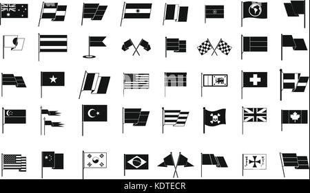 Flag Icon Set, einfachen Stil Stock Vektor