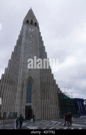 Hallgrímskirkja (Kirche von Hallgrímur), Reykjavík, Island. Stockfoto