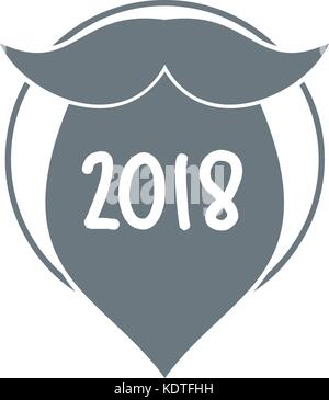 Bart-Logo, einfachen grauen Stil Stock Vektor