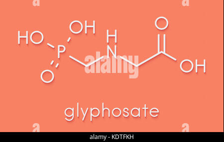 Glyphosat Herbizid Molekül. Nutzpflanzen resistent gegen Glyphosat (Genetisch veränderte Organismen, GVO) wurden von Gentechnik hergestellt worden. der Skelettmuskulatur Stockfoto