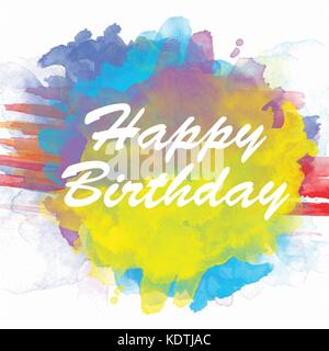 Alles Gute zum Geburtstag Text in Aquarell Hintergrund Stock Vektor