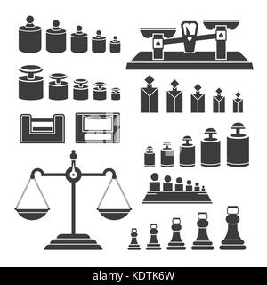 Gewichtung der Instrumente - moderne Vektor isolierte Gruppe von Objekten Stock Vektor