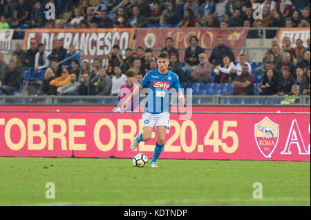 Rom, Italien. 14 Okt, 2017. jorginho während der italienischen Serie a Fußballspiel zwischen a.s. Roma und s.s.c. Napoli im Olympiastadion in Rom, am 14. Oktober 2017. Quelle: Silvia loré/Pacific Press/alamy leben Nachrichten Stockfoto