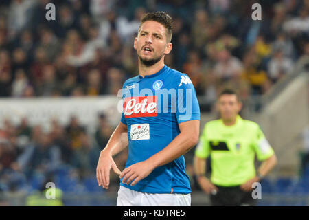 Rom, Italien. 14 Okt, 2017. Trocknet mertens während der italienischen Serie a Fußballspiel zwischen a.s. Roma und s.s.c. Napoli im Olympiastadion in Rom, am 14. Oktober 2017. Quelle: Silvia loré/Pacific Press/alamy leben Nachrichten Stockfoto