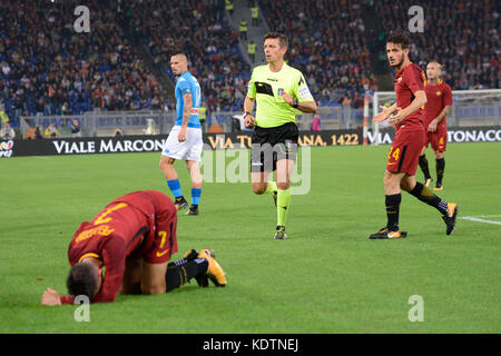 Rom, Italien. 14 Okt, 2017. gianluca Rocchi während der italienischen Serie a Fußballspiel zwischen a.s. Roma und s.s.c. Napoli im Olympiastadion in Rom, am 14. Oktober 2017. Quelle: Silvia loré/Pacific Press/alamy leben Nachrichten Stockfoto