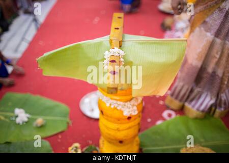 Indische Hochzeitsrituale, Innenaufnahmen Stockfoto