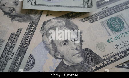Andrew Jackson auf US-Dollar 20 Bill Stockfoto