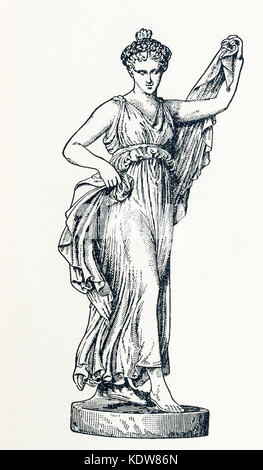 Diese Abbildung von terpsichore Termine bis 1898. Es zeigt die Statue in Florenz. Terpsichore war die Göttin des Tanzes und Chorus. In der griechischen und römischen Mythologie, die Musen waren neun Töchter des Zeus und der Mnemosyne (Göttin der Erinnerung). Es wurden geehrt als Förderer der Künste und der Wissenschaften. Calliope war der Kopf Muse, und Apollo, der Gott der Weissagung und Song, war ihr Anführer. Stockfoto