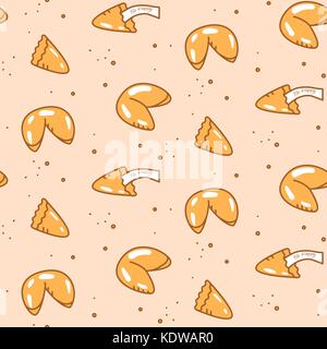 Fortune cookie nahtlose Vektor Muster. Stock Vektor