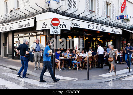 Pariser Café, Brasserie, Montmartre, Paris - Frankreich Stockfoto