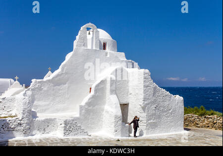 - Panagia Paraportiani kirche in Mykonos-Stadt, Mykonos, Kykladen, aegaeis, Griechenland, Mittelmeer, Europa | Kirche Panagia Paraportiani auf Mykonos Stockfoto