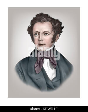 Captain Frederick Marryat, 1792 - 1848, britischer Marineoffizier, Schriftsteller Stockfoto