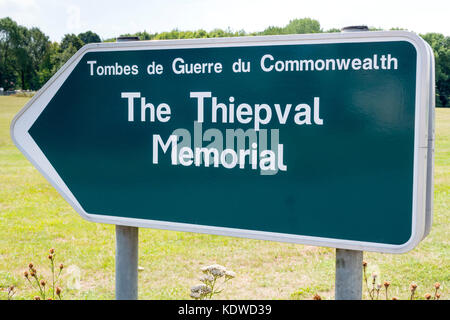 Das Thiepval Memorial Thiepval Albert Peronne Somme Hauts-de-France Frankreich Stockfoto