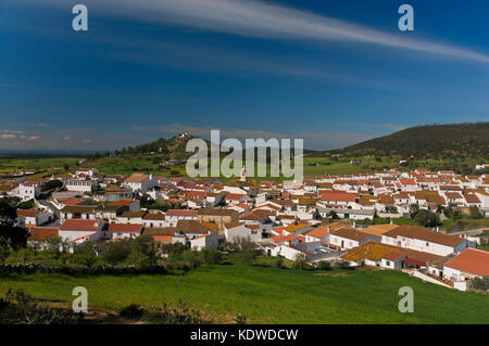 Panoramaaussicht, el Almendro, Provinz Huelva, Andalusien, Spanien, Europa Stockfoto