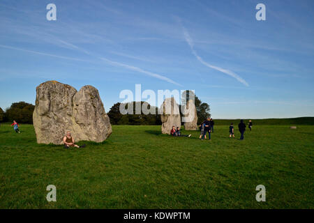 Henge Steinkreis von Avebury, Wiltshire Stockfoto