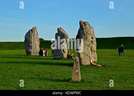 Henge Steinkreis von Avebury, Wiltshire Stockfoto