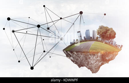 Konzept des modernen Netzwerktechnologien und Eco Green construc Stockfoto