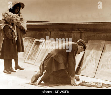 Künstler auf die Embankment, London, 1900 Stockfoto