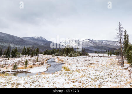 Colorado River durch kawuneeche Valley, Rocky Mountain National Park Stockfoto