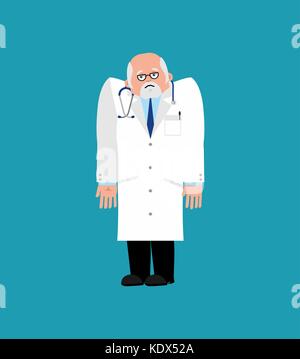 Arzt traurig Emotion. Arzt traurig. Vector Illustration Stock Vektor