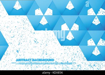 Abstrakte, moderne Hintergrund mit blauen Papier Waben über weißen Hintergrund. Vektor geometrischen 3D-Abbildung. Moderne business Banner Design Stock Vektor