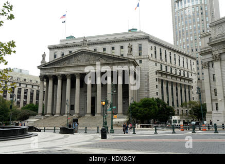 Der New York State Supreme Court Gebäude bei 40 Center St., Foley Square, wurde 1927 abgeschlossen. 15. Oktober 2017 Stockfoto