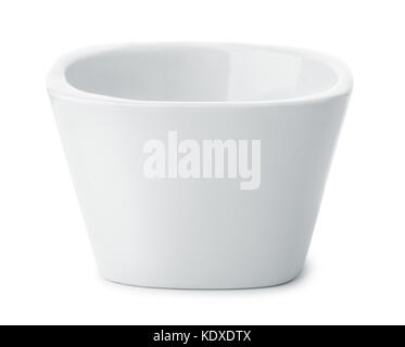 Leere Keramik sauce Cup isoliert auf weißem Stockfoto