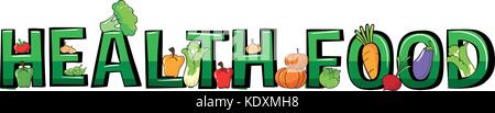 Font Design für Word health food Abbildung Stock Vektor