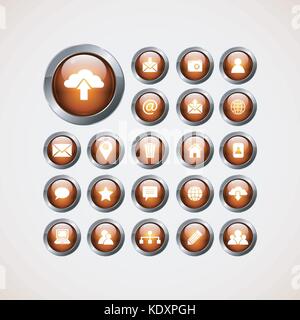 Satz von Web Icons, Buttons. Vector EPS 10. Stock Vektor