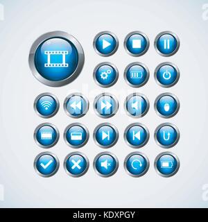 Satz von Web Icons, Buttons. Vector EPS 10. Stock Vektor