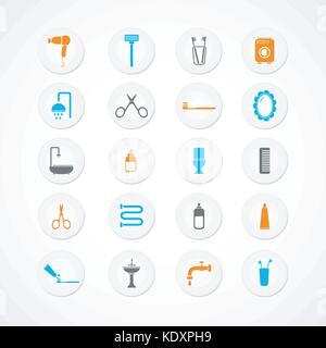 Sammlung von Bad und Wc Vector Icons Stock Vektor