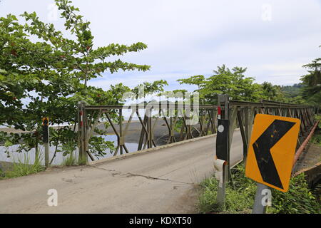 Brücke am Playa Negra, Puerto Viejo, Limón Province, Karibik, Costa Rica, Mittelamerika Stockfoto