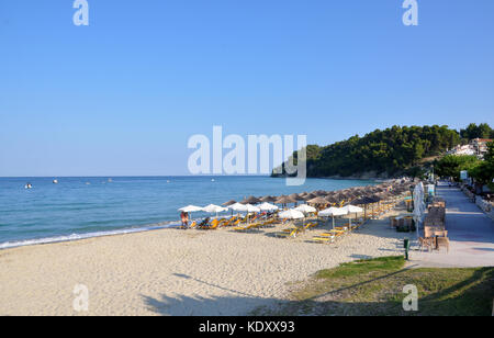 Strand von Dorf siviri in Halbinsel Kassandra chalkidiki Griechenland Stockfoto