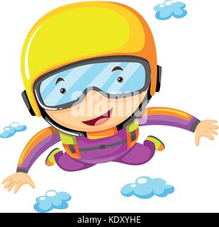 Person, Sky Diving allein Abbildung Stock Vektor