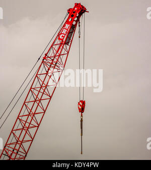 Baustelle Birling Gap arbeiten auf Ersatz von der Klippe Treppe, die von der National Trust Website an den Strand. Stockfoto